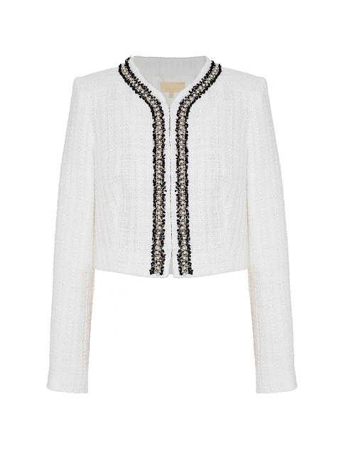 White Tweed Jacket With Pearls, 1