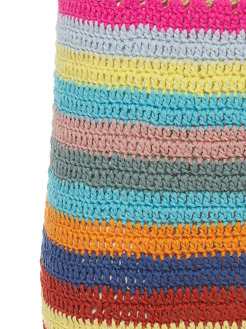 Beige Crochet Knitted Mini Skirt, 3