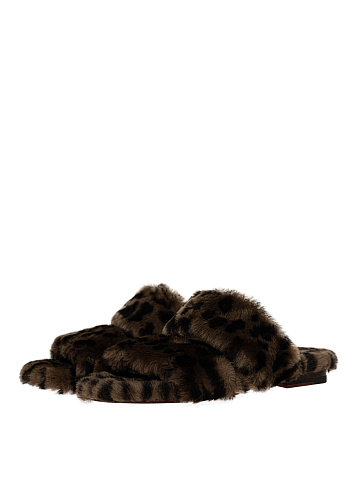 Leopard Shearling Mules, 1