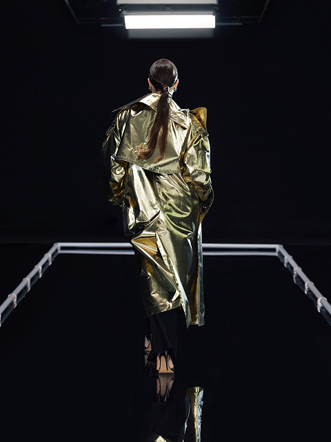 Gold Silk & Lurex Trench Coat, 6