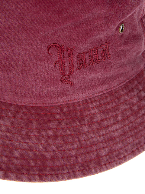 Burgundy Embroidered Cotton Bucket Hat, 3