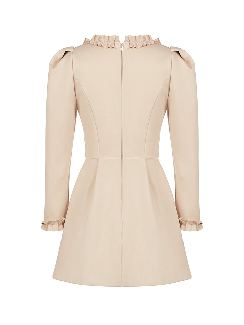 Beige Ruffled Mini Dress, 2