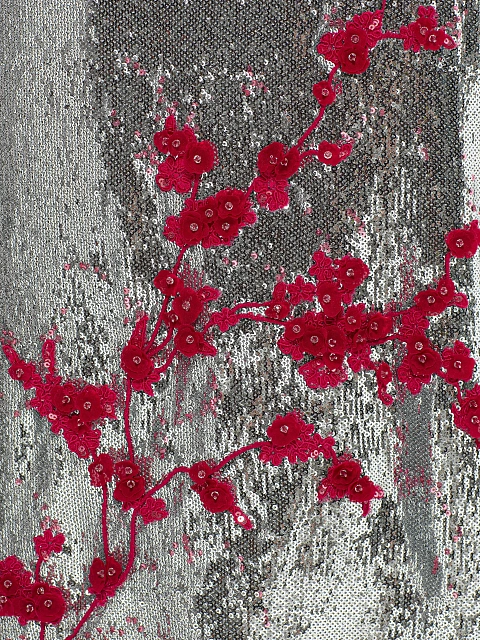 Silver Embroidered Sequin Midi Dress, 5 Silver Embroidered Sequin Midi Dress, 5