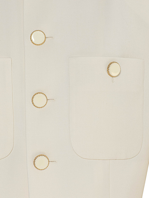 Milk Wool Two-piece Suit With A Cropped Jacket, 4 Milk Wool Two-piece Suit With A Cropped Jacket, 4