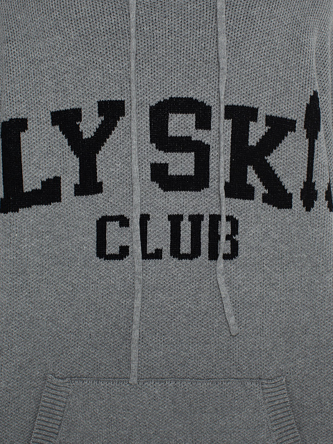 Grey Hoodie With Black Print, 3