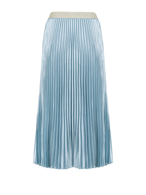 Blue Pleated Midi Skirt, 3