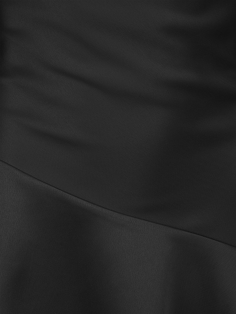 Black Asymmetric Mini Dress, 3