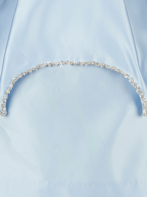 Light Blue Crystals Embellished Peplum Mini Dress, 3