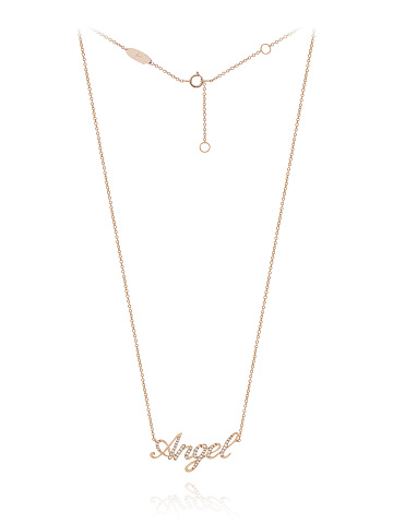Necklace with “Angel” pendant in rose gold with diamonds, 1