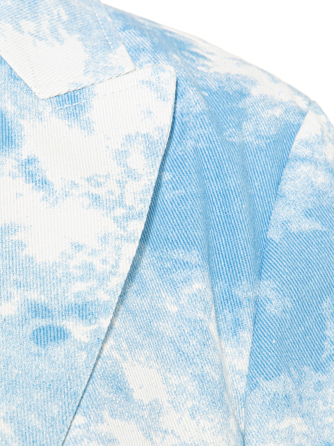 Light Blue Tie-dye Denim Bolero Jacket, 3