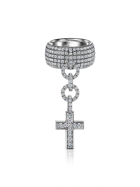White Gold & Diamonds "Cross" Ring, 1