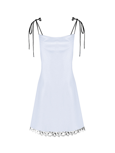 Steel Grey Lace Trimmed Slip Dress, 1 Steel Grey Lace Trimmed Slip Dress, 1