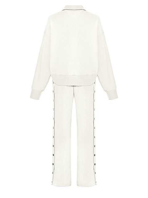 White "Yana" Embroidered Jersey Suit, 2
