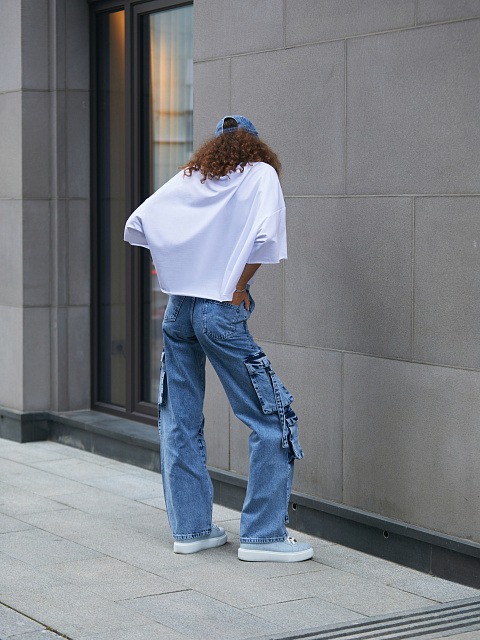 Blue Wide Leg Cargo Jeans, 11 Blue Wide Leg Cargo Jeans, 11