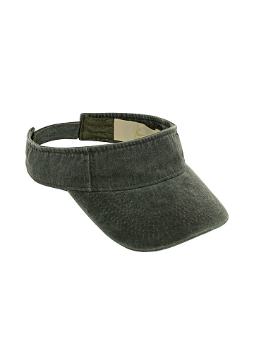 Green Embroidered Denim Visor, 1