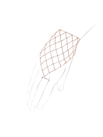 Rose Gold & Brown Round Diamond Slave Bracelet , 1