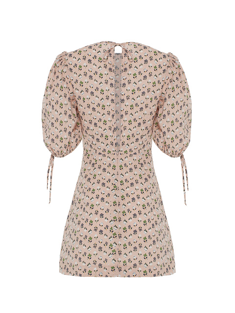 Pink Floral Cotton Mini Dress, 2