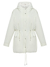 Парка из плащевки молочного цвета со съёмной подстежкой из эко-меха, с капюшоном Парка из плащевки молочного цвета со съёмной подстежкой из эко-меха, с капюшоном