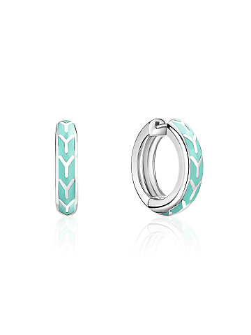 Paraiba-colored enamel hoops, 1