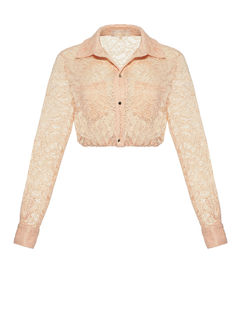 Pink Cropped Lace Blouse, 1