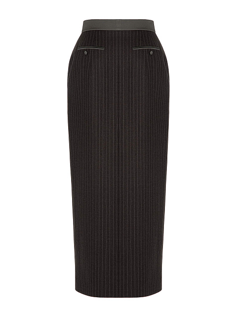 Grey striped maxi skirt, 3