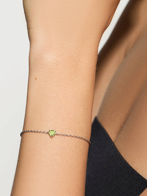Heart Peridot & White Gold Bracelet, 3
