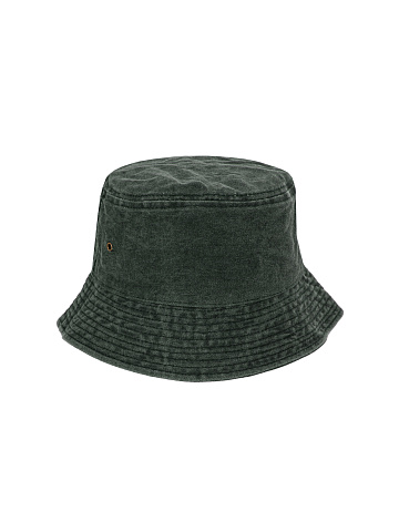 Dark Green "Yana" Embroidery Cotton Bucket Hat, 2