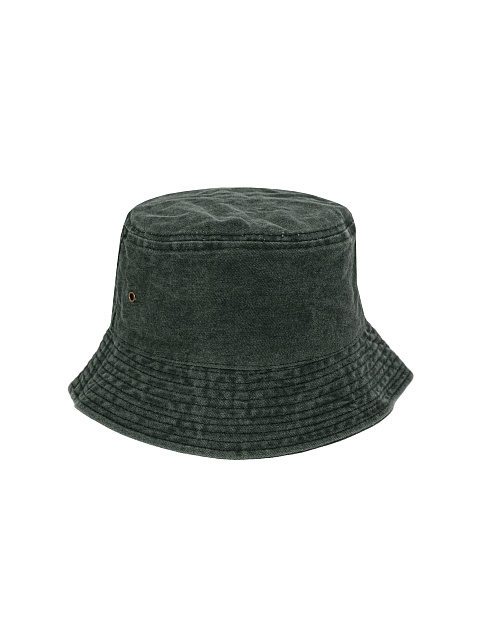 Dark Green "Yana" Embroidery Cotton Bucket Hat, 2