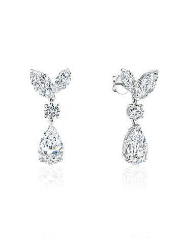 Earrings with marquise-cut LG diamonds, 1