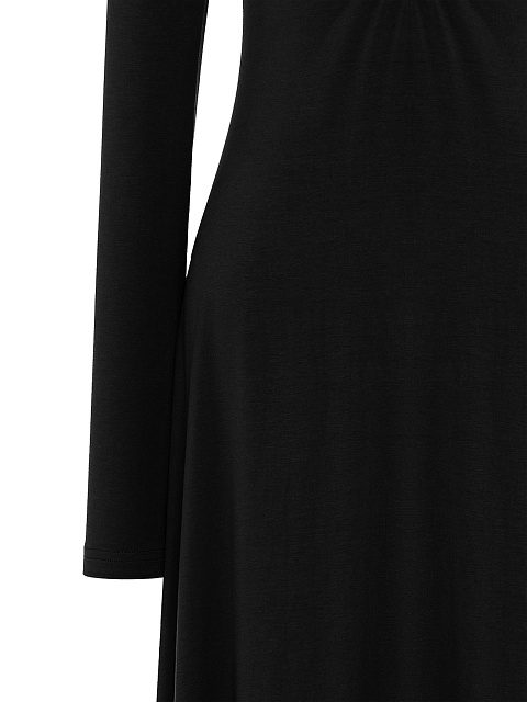 Black Rayon Jersey Maxi Dress, 4