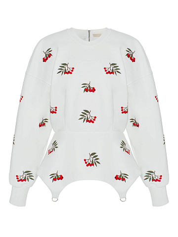 White sweatshirt with peplum, 1