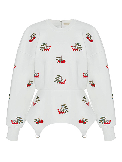 White sweatshirt with peplum, 1 White sweatshirt with peplum, 1