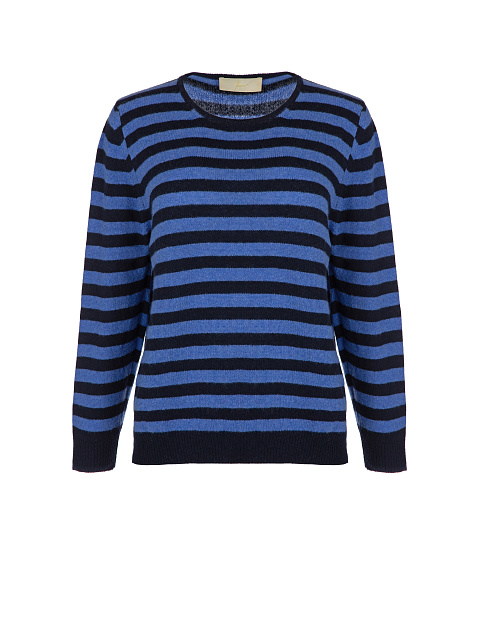 Black & Purple Striped Cashmere Pullover, 1