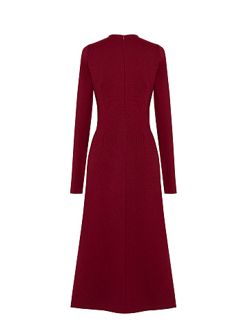 Bordeaux Cut Out Jersey Midi Dress, 2