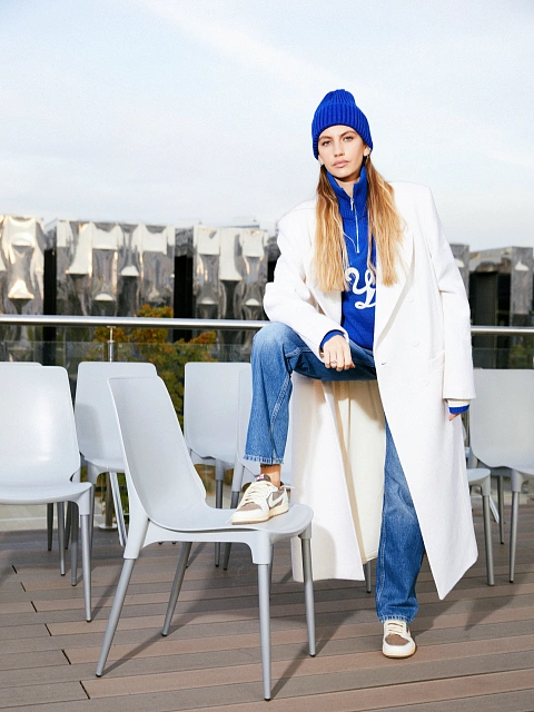 Blue Ribbed Beanie Hat, 7