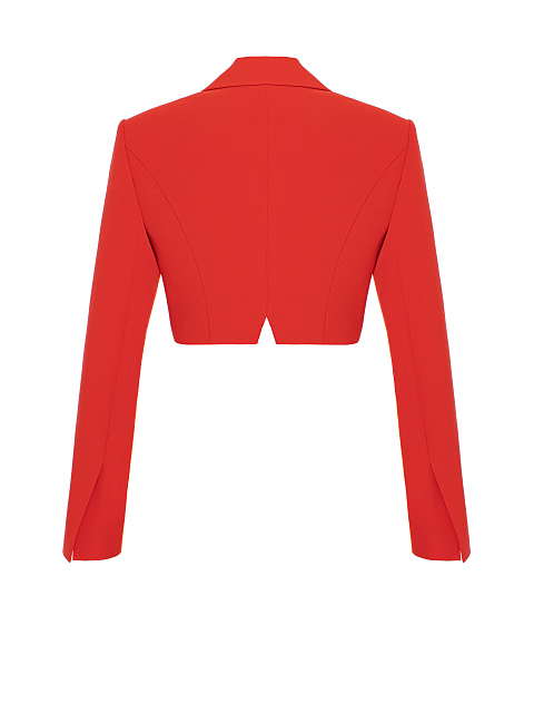 Red Cropped Rayon Blazer, 2 Red Cropped Rayon Blazer, 2