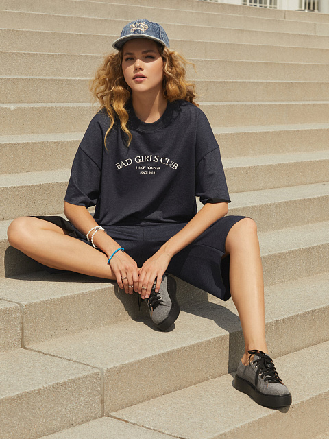 Beige YD Embroidered Dark Blue Denim Cap, 8