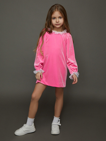 Pink Velvet Girl's Dress, 1