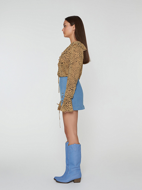 Brown Leopard Chiffon Blouse, 7