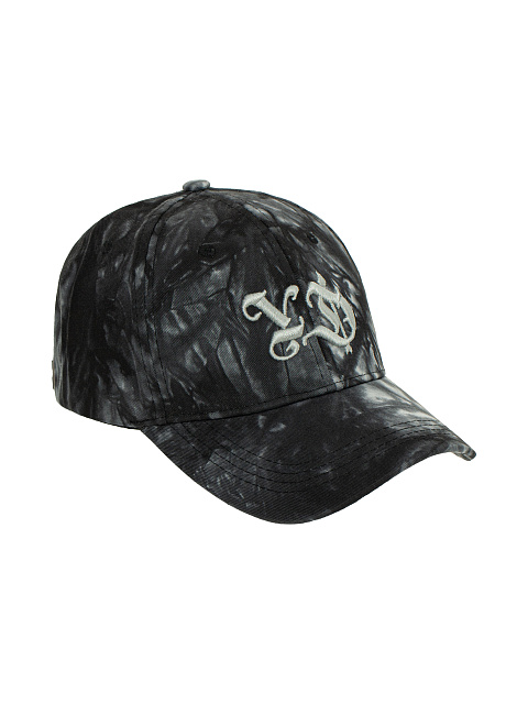 Black Tie-dye Cap With Grey Embroidery, 1