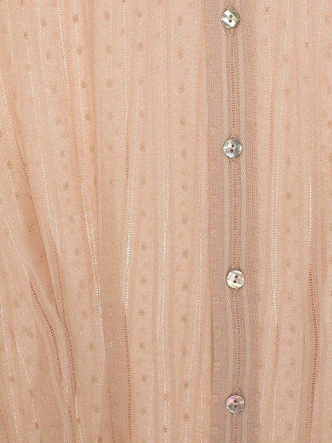 Beige Cotton Blouse With Puff Sleeves, 3