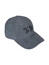 Серая кепка из вельвета с вышивкой YD