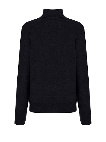 Men's Black Cashmere Turtleneck Sweater, 2