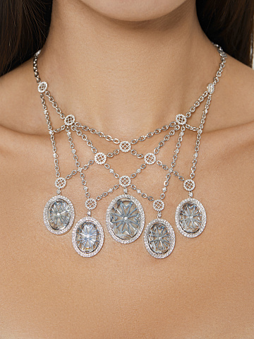 White Gold, Topaz & Diamonds "5 Senses" Necklace, 2