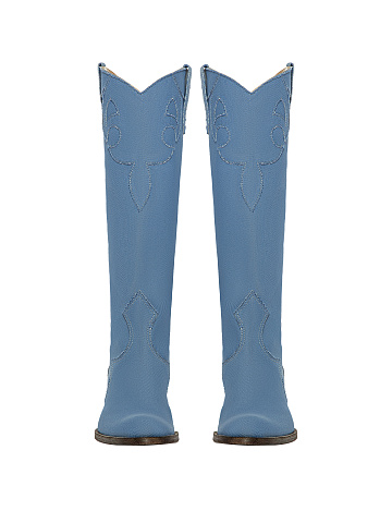 Blue Denim Cowboy Boots, 2