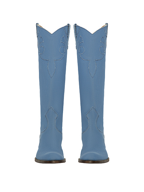 Blue Denim Cowboy Boots, 2