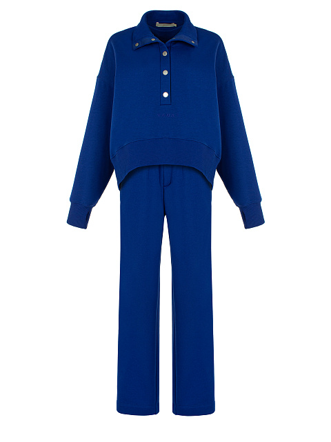 Blue "Yana" Embroidered Jersey Suit, 1 Blue "Yana" Embroidered Jersey Suit, 1