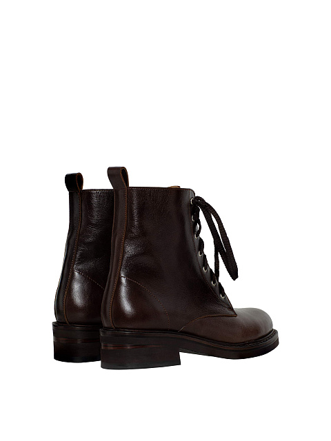 Dark brown leather lace-up boots, 3