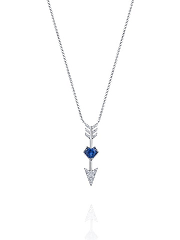 Heart-shaped Iolite & Diamond Necklace, 1
