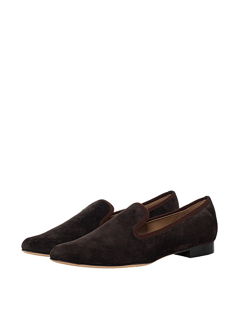 Brown suede loafers, 1